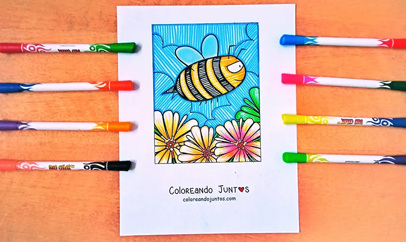 Dibujo de abeja coloreada por Coloreando Juntos