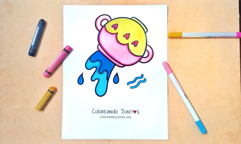 Dibujo del signo Acuario coloreado por Coloreando Juntos