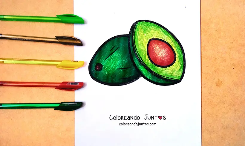 Dibujo de aguacate coloreado por Coloreando Juntos