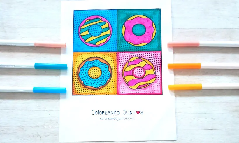 Dibujo de Andy Warhol coloreado por Coloreando Juntos