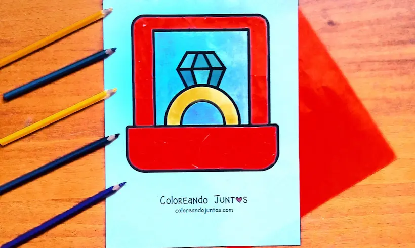 Dibujo de un anillo coloreado por Coloreando Juntos