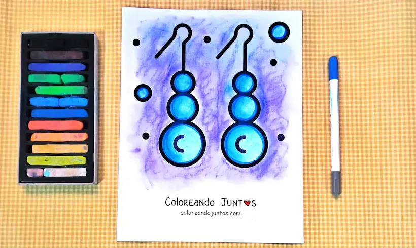Dibujo de aretes coloreados por Coloreando Juntos