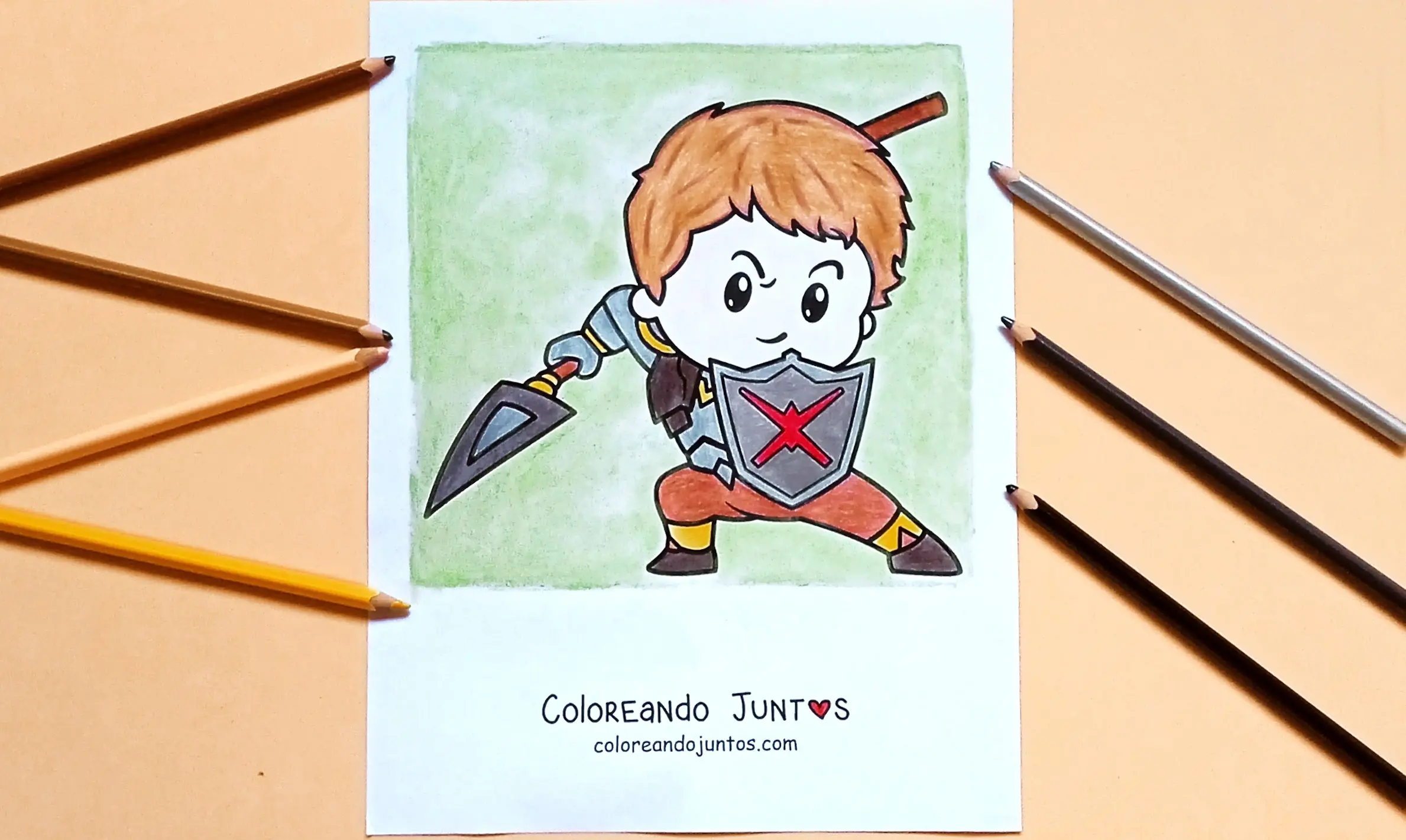 Dibujo de caballero coloreado por Coloreando Juntos