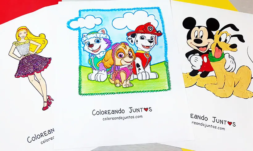 Dibujos de caricaturas coloreadas por Coloreando Juntos