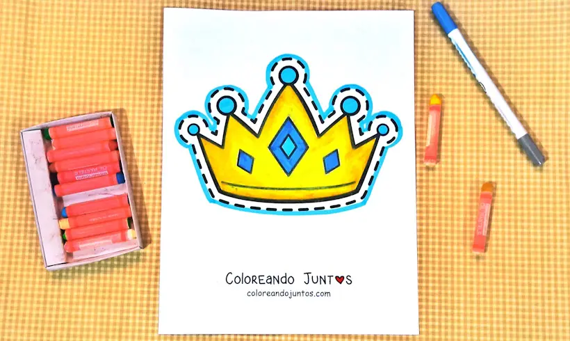 Dibujo de una corona coloreada por Coloreando Juntos