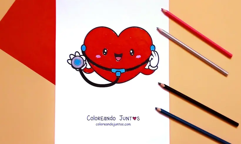 Dibujo del cuerpo humano kawaii coloreado por Coloreando Juntos