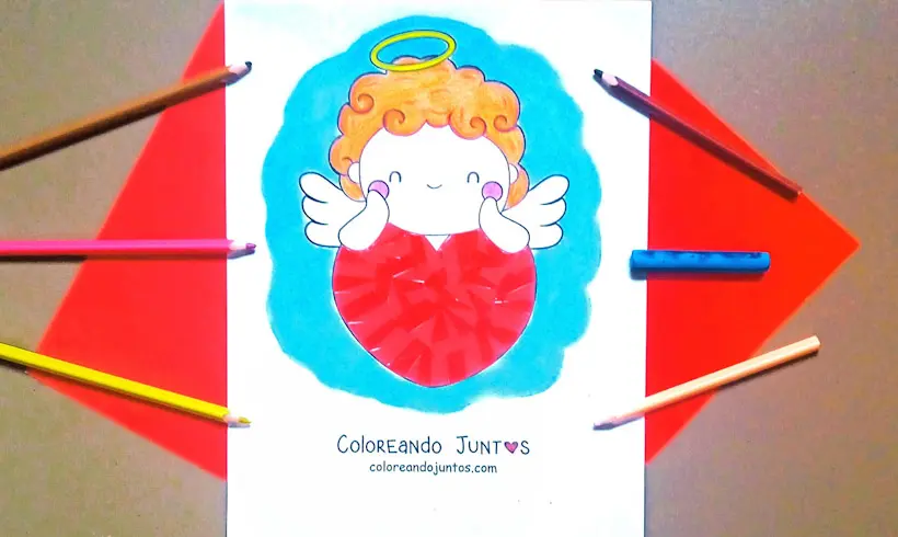 Dibujo de Cupido coloreado por Coloreando Juntos