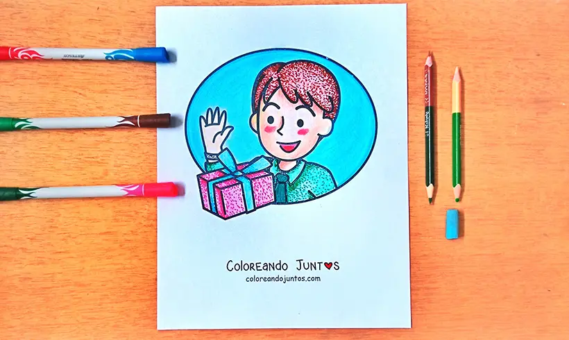 Dibujo del Día del padre coloreado por Coloreando Juntos