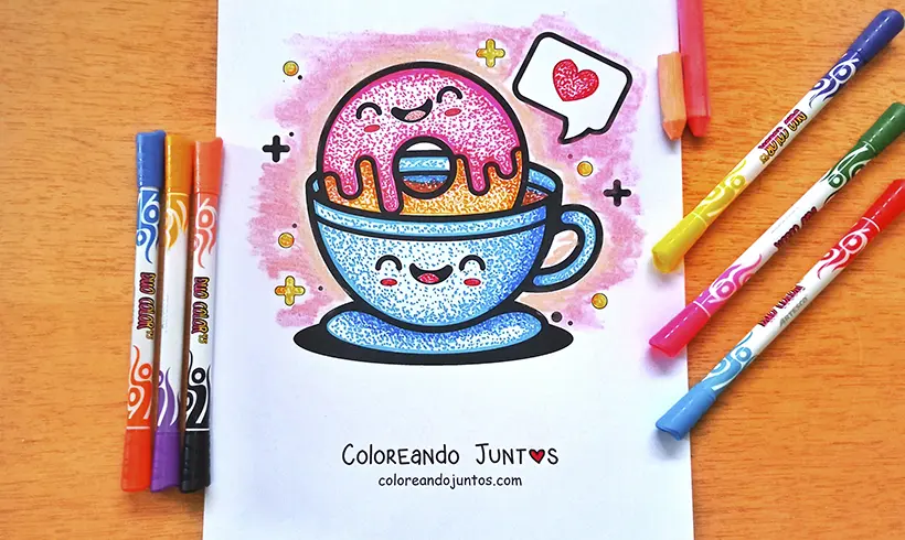 Dibujo de dona coloreada por Coloreando Juntos