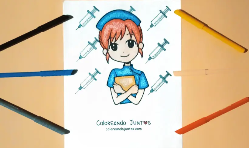 Dibujo de enfermera coloreada por Coloreando Juntos
