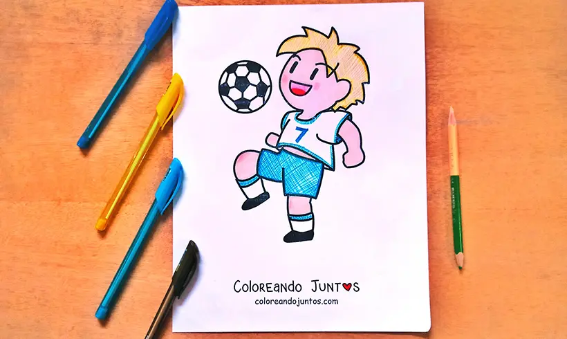 Dibujo de fútbol coloreado por Coloreando Juntos