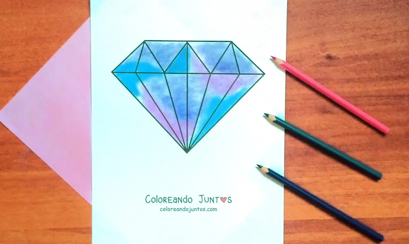 Dibujo de una gema coloreada por Coloreando Juntos