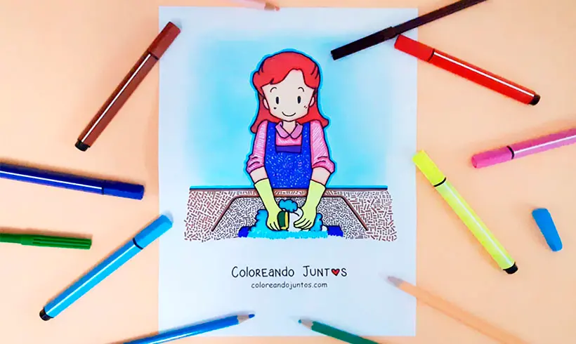 Dibujo de guantes coloreado por Coloreando Juntos