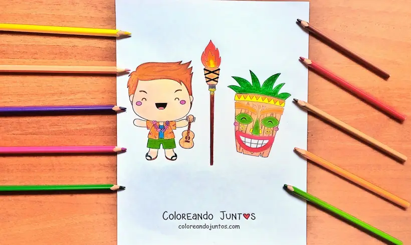 Dibujo de Hawaii coloreado por Coloreando Juntos