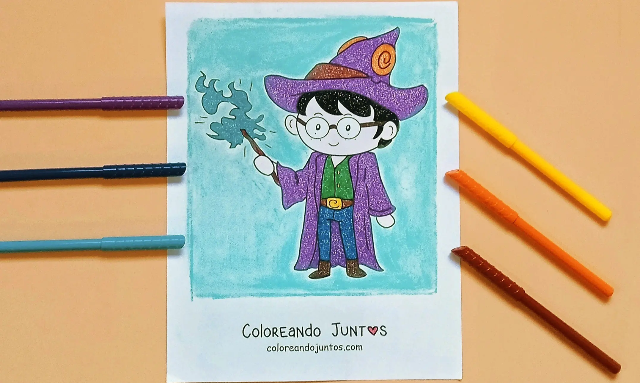 Dibujo de hechicero coloreado por Coloreando Juntos