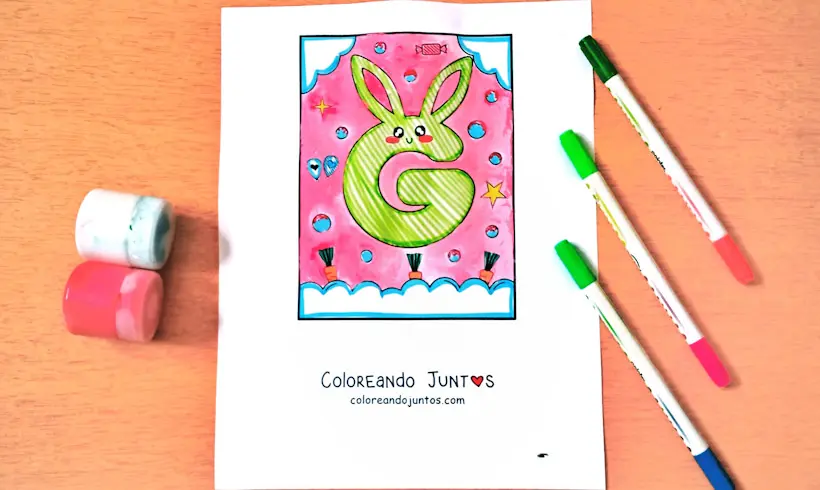 Dibujo de la letra G coloreada por Coloreando Juntos