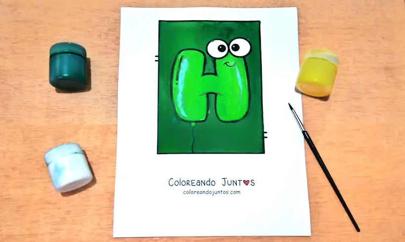 Dibujo de la letra H coloreada por Coloreando Juntos
