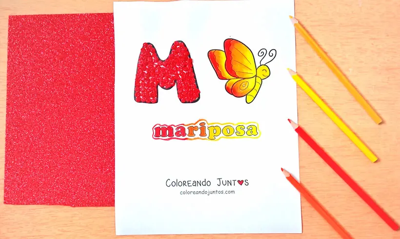 Dibujo de la letra M coloreada por Coloreando Juntos