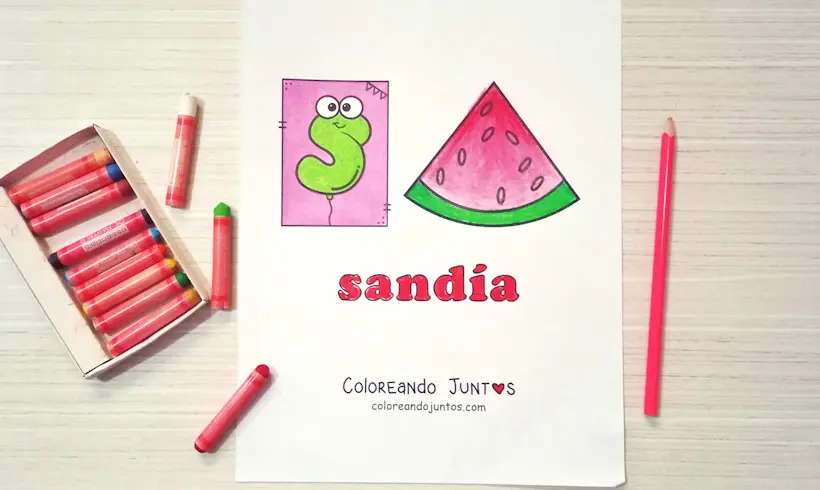 Dibujo de la letra S coloreada por Coloreando Juntos