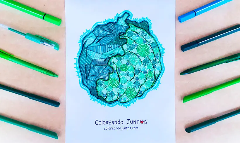 Dibujo de lechuga coloreada por Coloreando Juntos