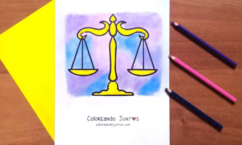 Dibujo del signo Libra coloreado por Coloreando Juntos