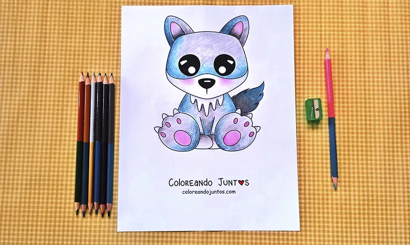 Dibujo de lobo coloreado por Coloreando Juntos
