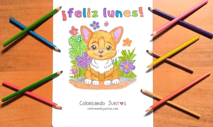 Dibujo del día lunes coloreado por Coloreando Juntos