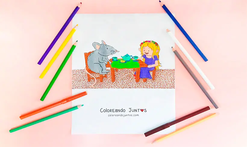 Dibujo de mesa coloreada por Coloreando Juntos