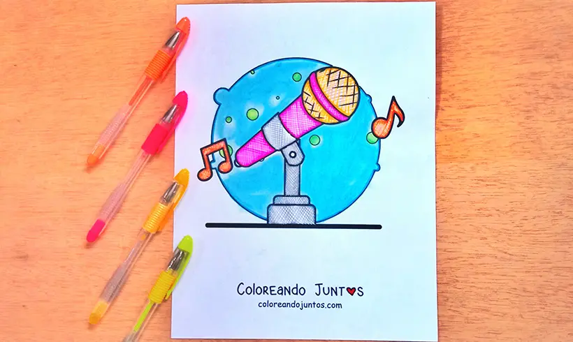 Dibujo de micrófono coloreado por Coloreando Juntos