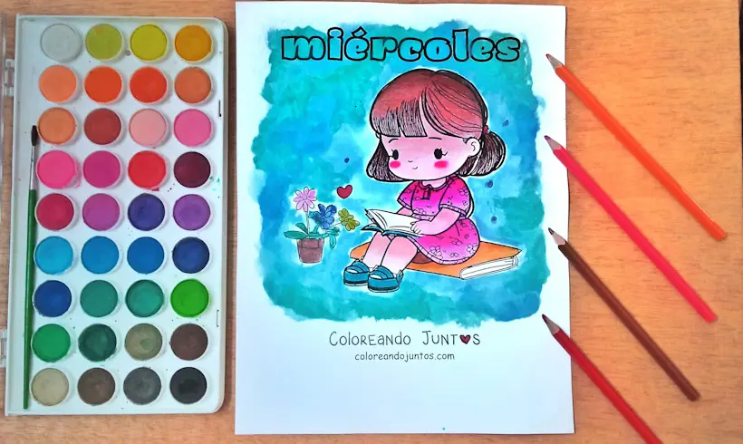 Dibujo del día miércoles coloreado por Coloreando Juntos