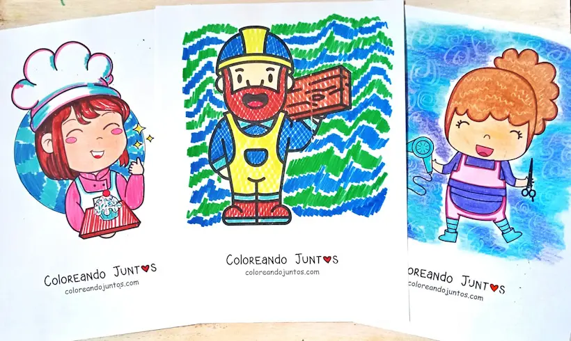 Dibujos de oficios coloreados por Coloreando Juntos