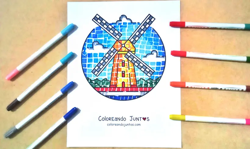 Dibujo de Países Bajos coloreado por Coloreando Juntos