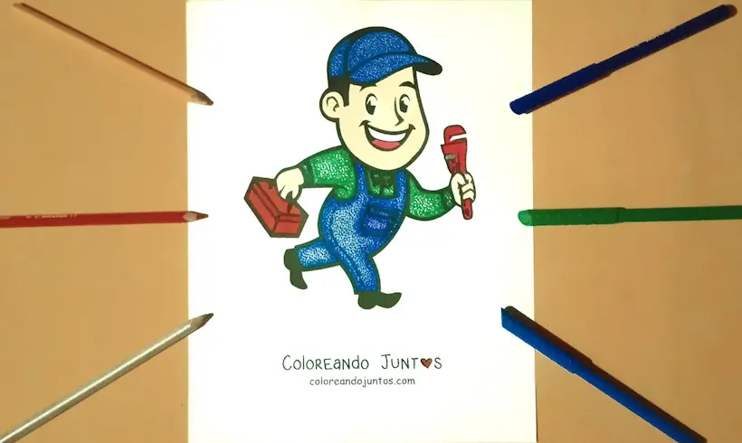 Dibujo de plomero coloreado por Coloreando Juntos