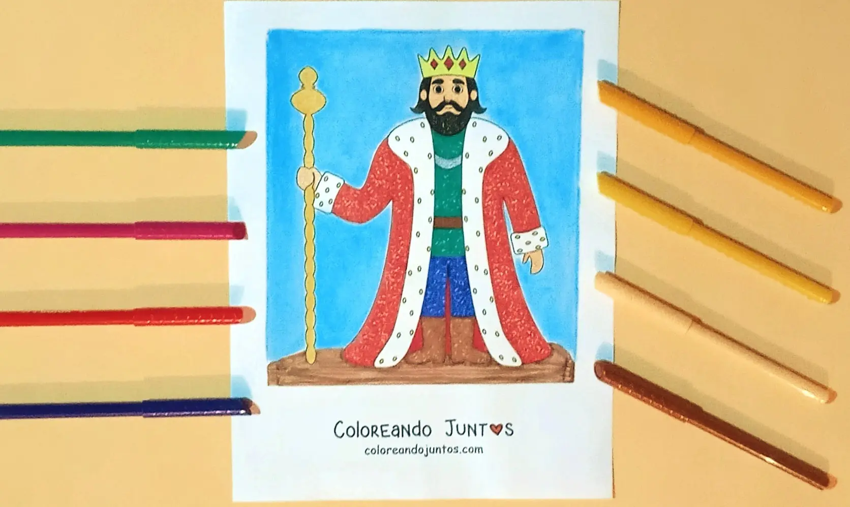 Dibujo de rey coloreado por Coloreando Juntos