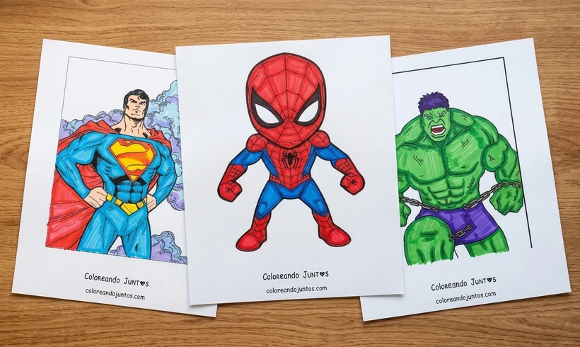 Dibujos de superhéroes coloreados por Coloreando Juntos