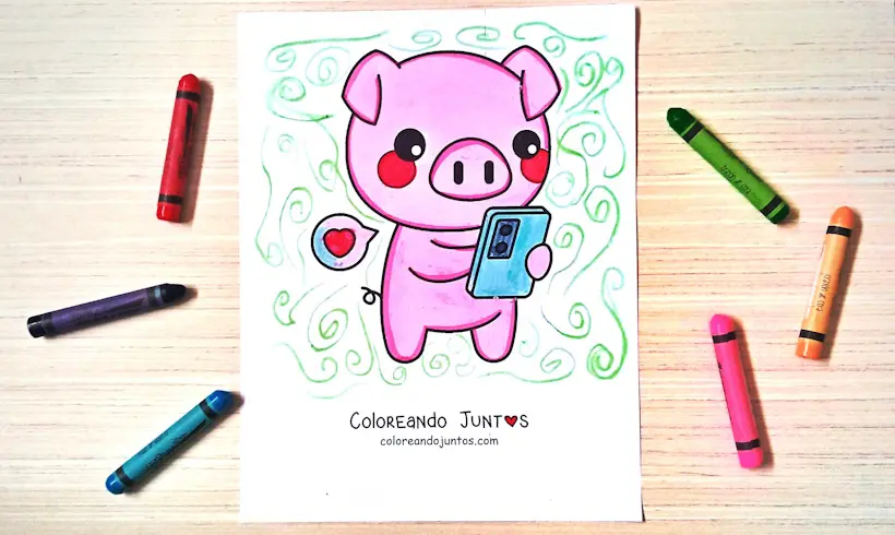 Dibujo de tecnología kawaii coloreada por Coloreando Juntos