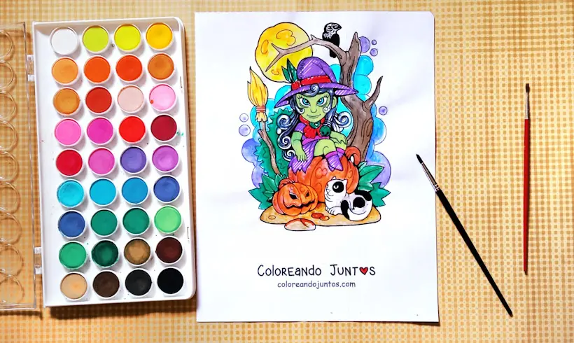Dibujo de terror coloreado por Coloreando Juntos