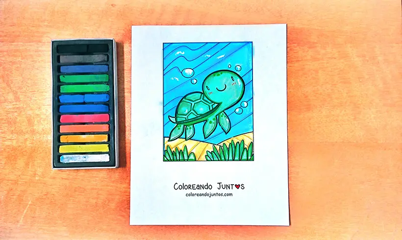 Dibujo de tortuga coloreada por Coloreando Juntos