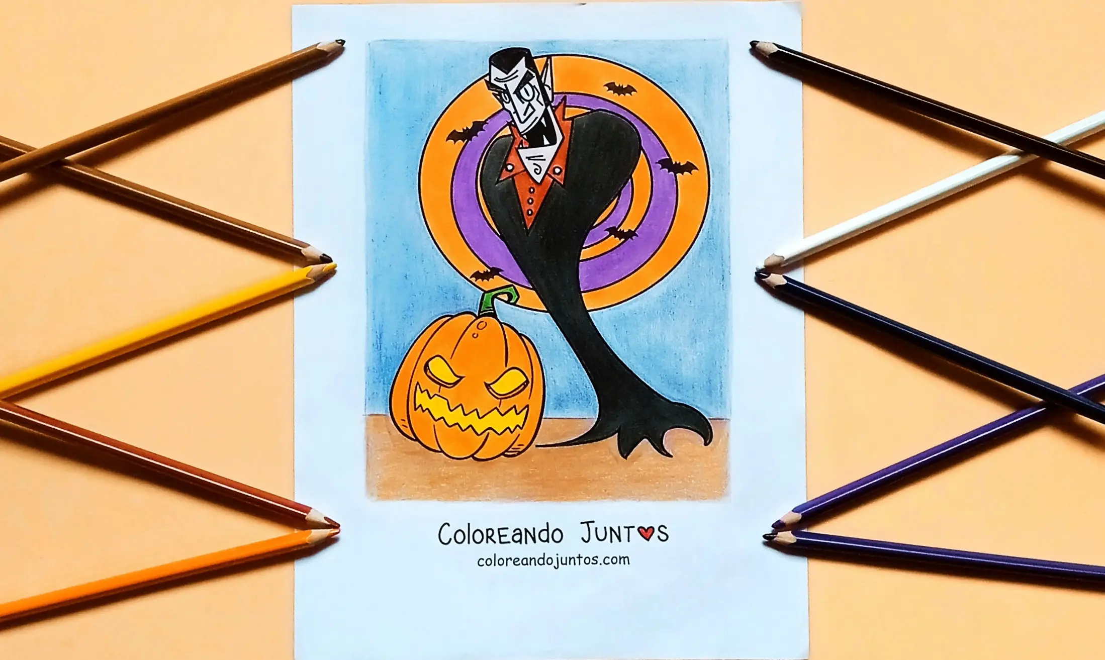 Dibujo de vampiro coloreado por Coloreando Juntos