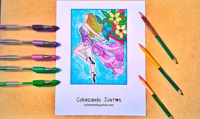 Dibujo de vestido coloreado por Coloreando Juntos