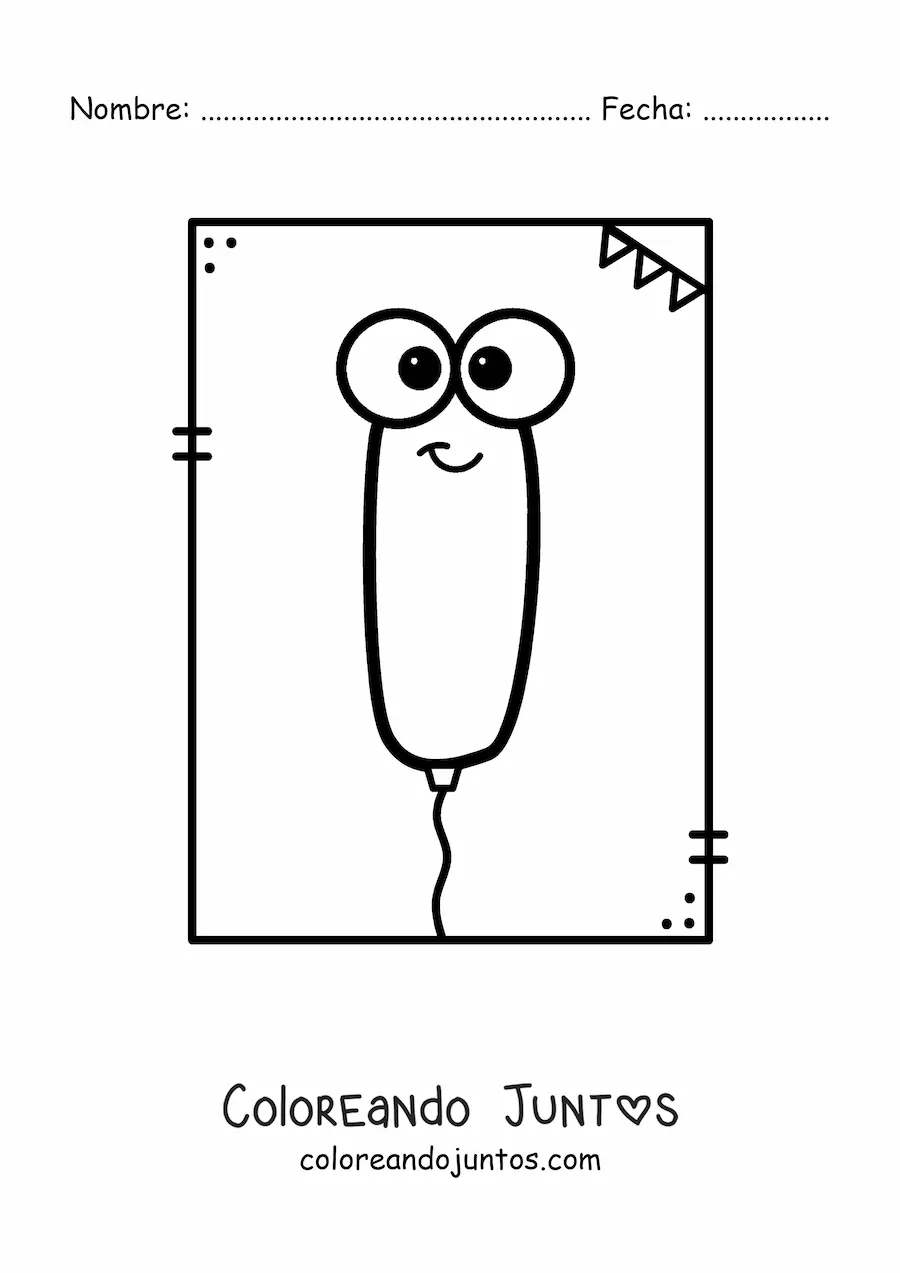 Imagen para colorear de la letra i animada con forma de globo