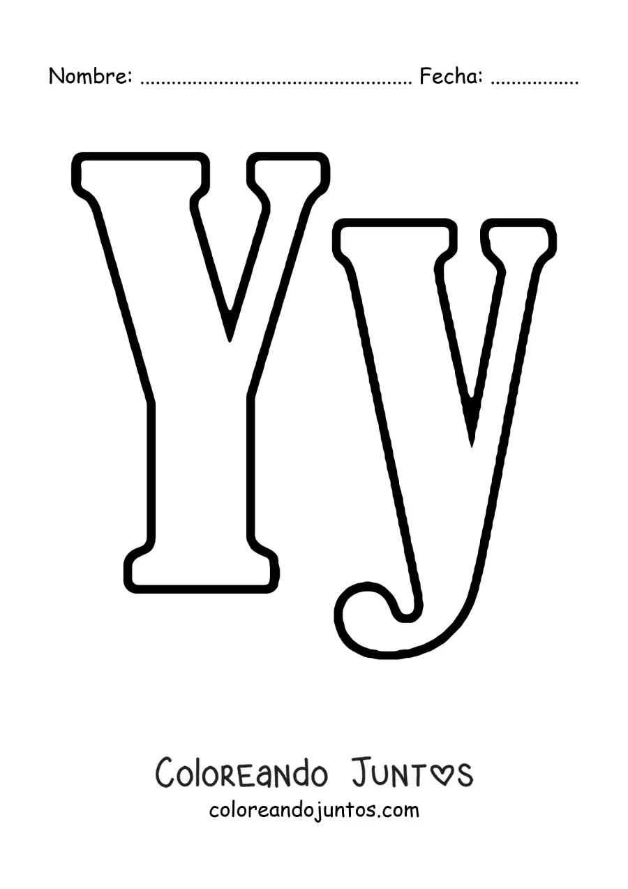 Imagen para colorear de letra y mayúscula y minúscula grande