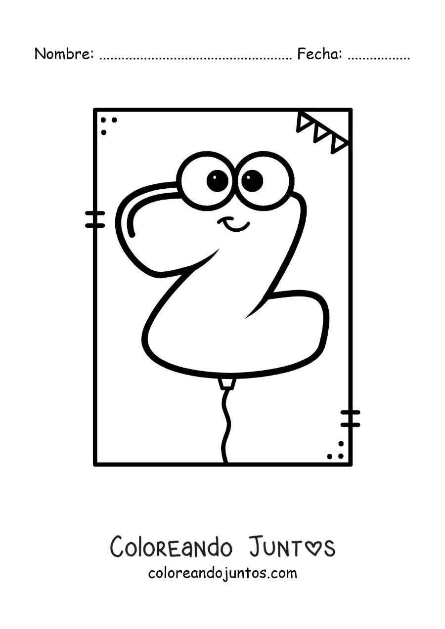 Imagen para colorear de la letra z animada con forma de globo