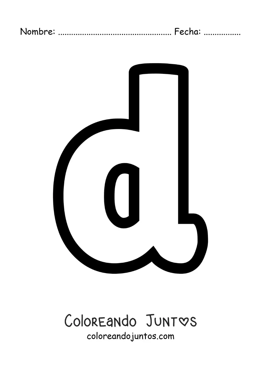 Imagen para colorear de la letra d minúscula
