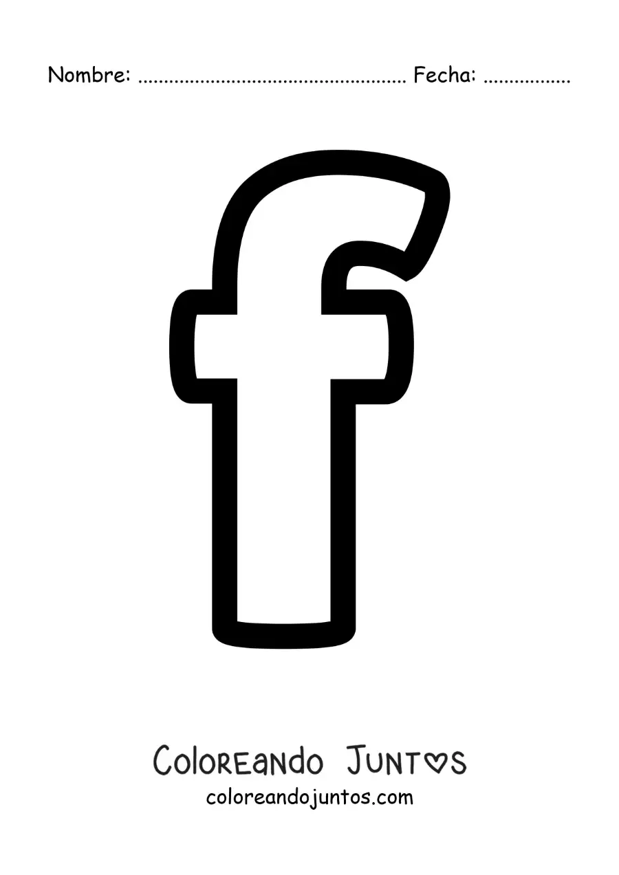 Imagen para colorear de la letra f minúscula