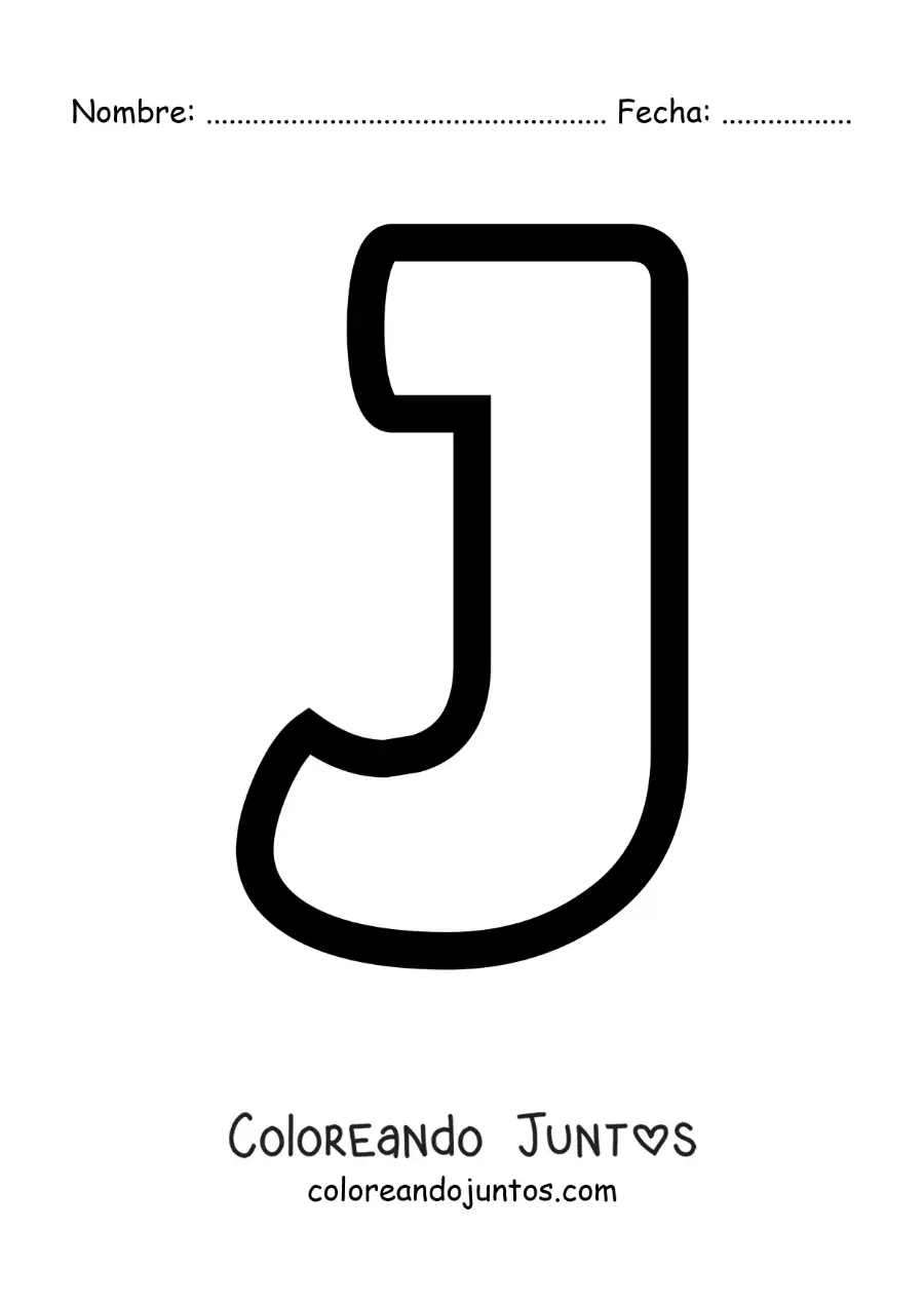 Imagen para colorear de la letra j mayúscula