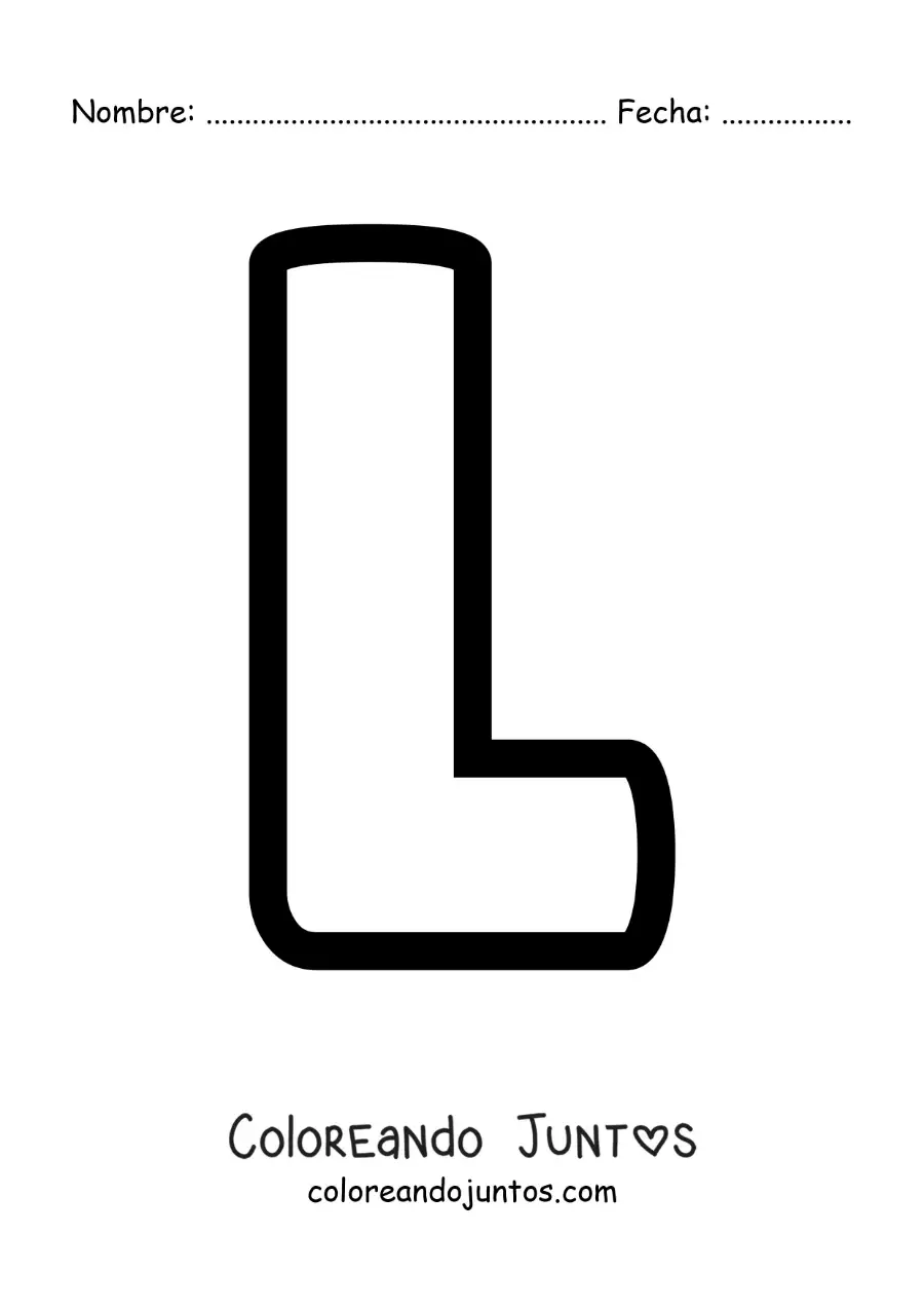 Imagen para colorear de la letra l mayúscula
