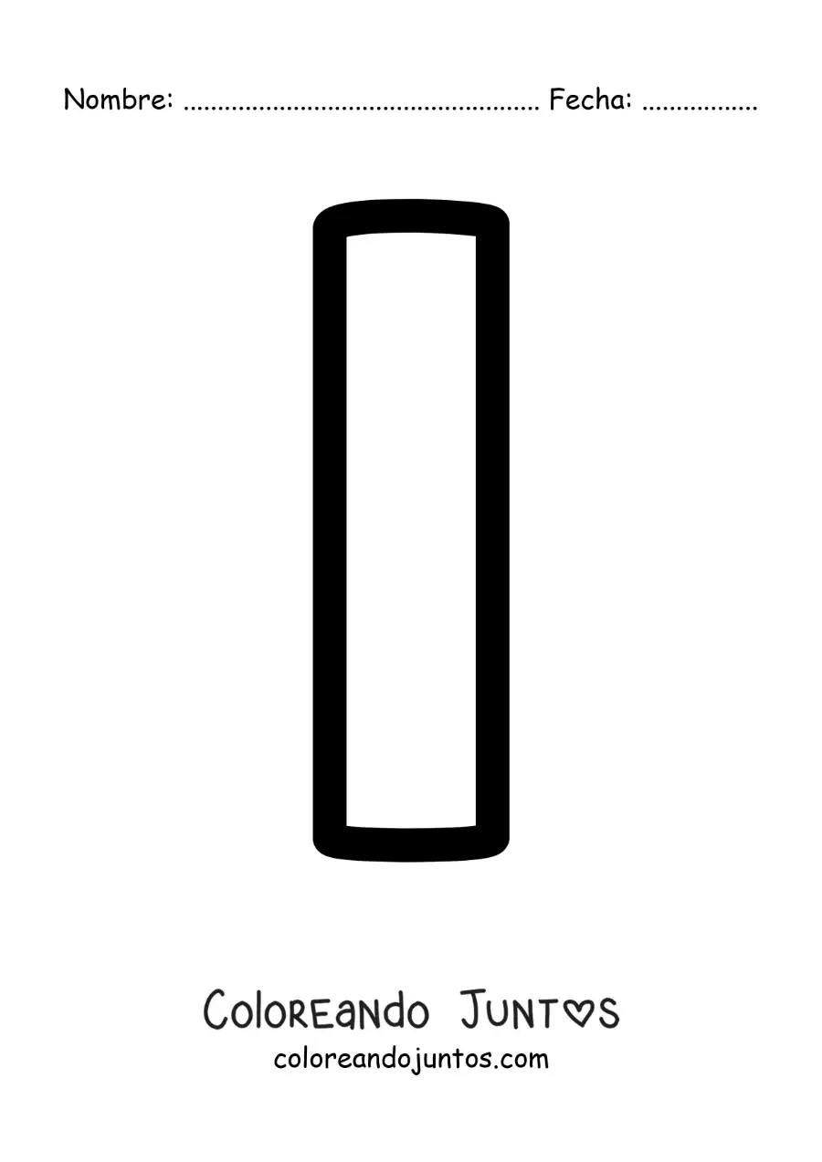 Imagen para colorear de la letra l minúscula