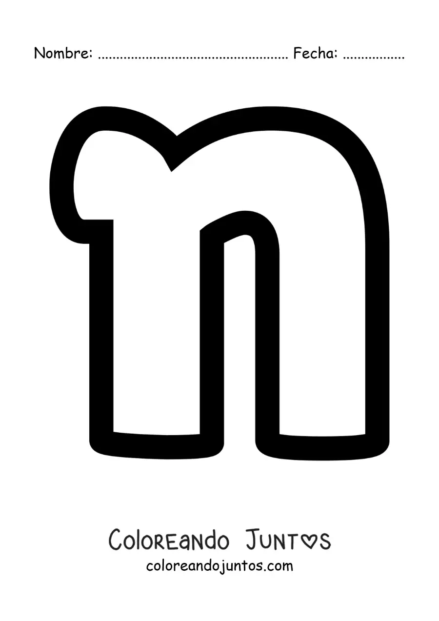 Imagen para colorear de la letra n minúscula
