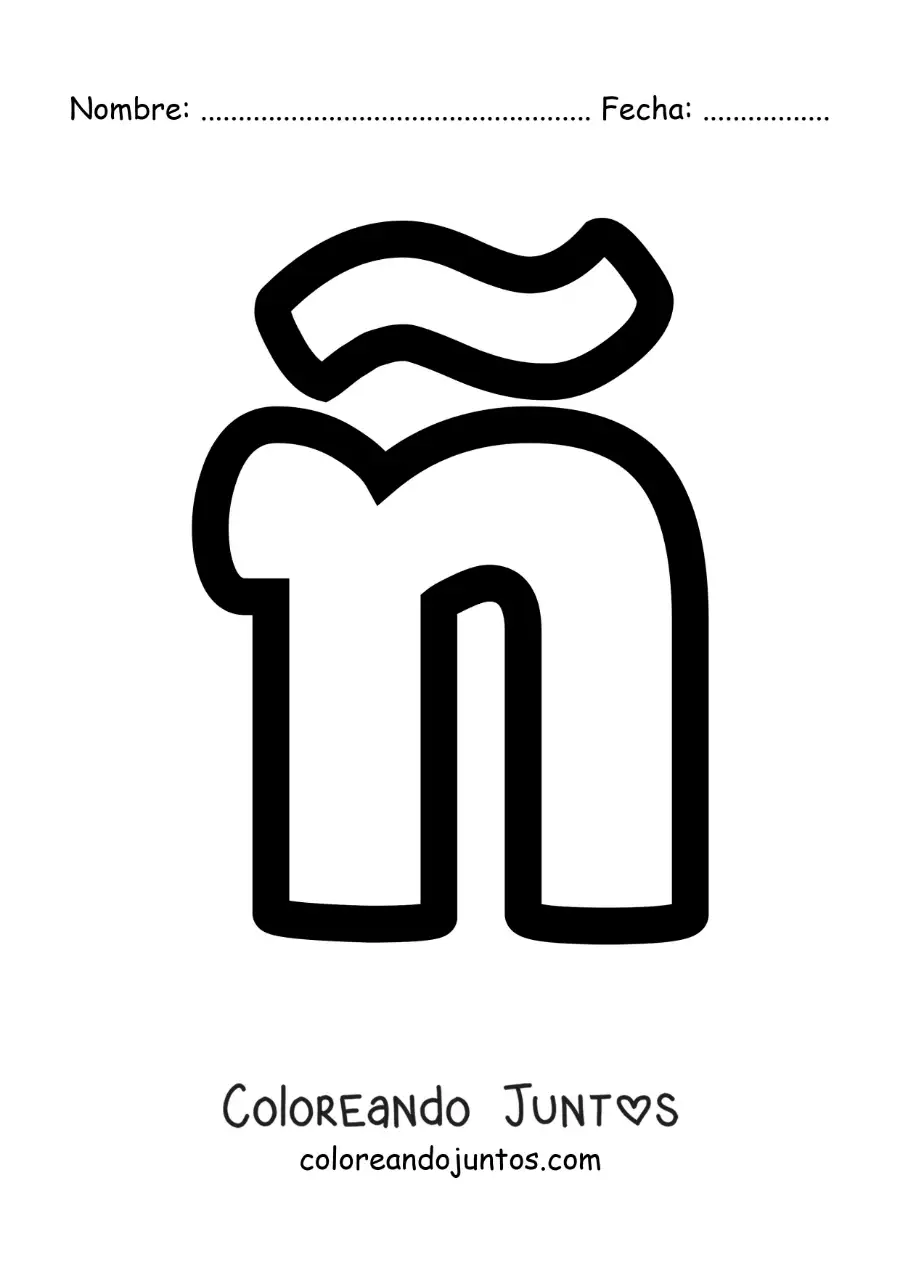 Imagen para colorear de la letra ñ minúscula